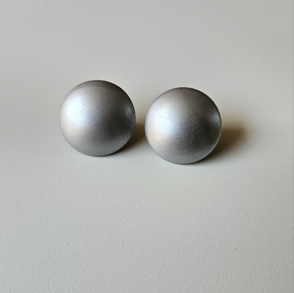 Avon Metallic Silver Tone Clip-on Earrings